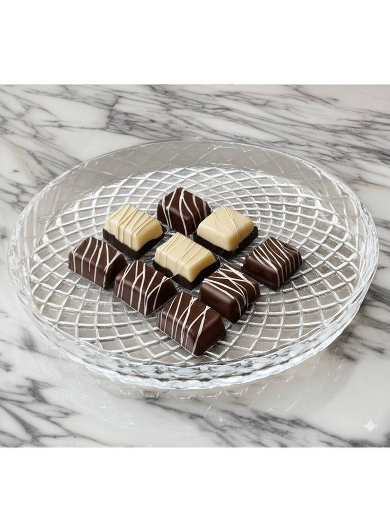 طقم أطباق تقديم زجاج دائري شفاف 6 قطع مقاس 21 سم – أوعية زجاجية بحواف مرتفعة للتقديم والضيافة والاستخدام اليومي – تصميم عملي وأنيق - Image 2